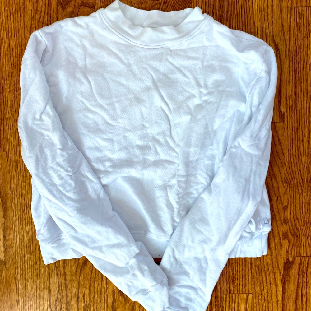 Strut This White Cropped Pullover - image 1